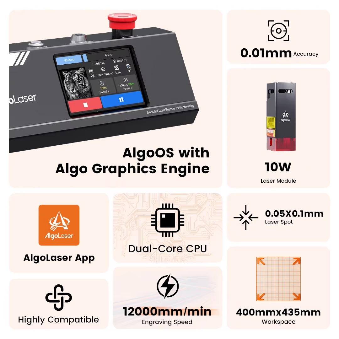Algolaser diy mesa 40*43cm cnc - Industrial Handheld Laser Engraver avaliação e preço