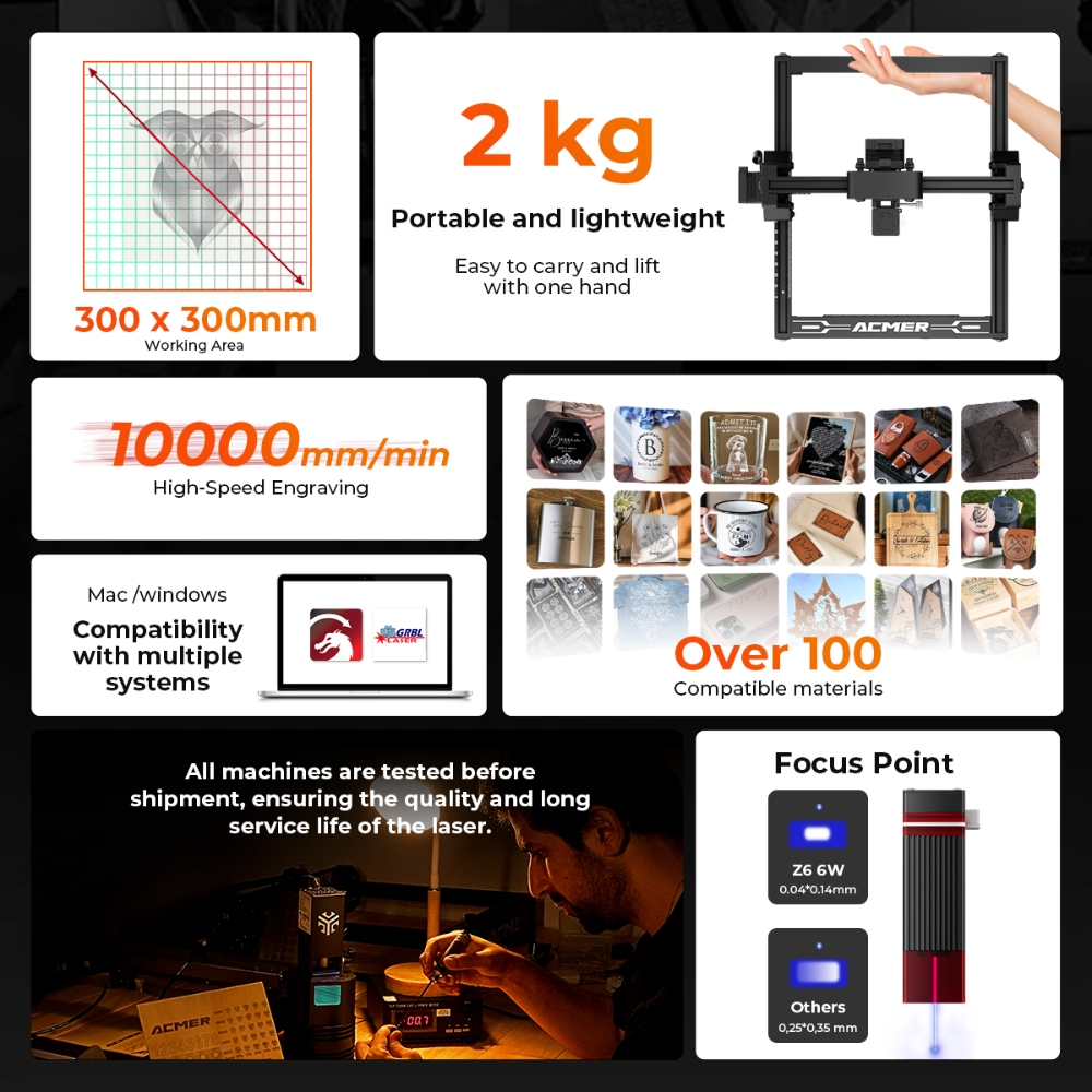 Elidor z6 6w gravador a laser  - Industrial Handheld Laser Engraver avaliação e preço